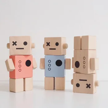 1pc Tvorivé Drevené Robot Ozdoby Roztomilé Dieťa Hračky, Obývacej Izby, Spálne Dekorácie Miniatúr, Deti, Darčeky, Dekorácie, Rekvizity