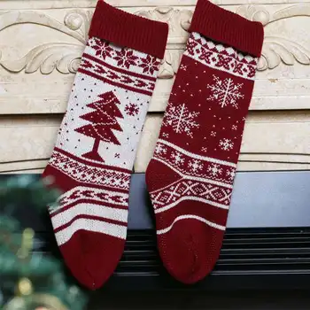 1pc Vianočné Ponožky Pančuchy Darček Vlna Snowflake/Vianočný Strom Dekoratívne Súčasnosti Taška Visí Ozdoby