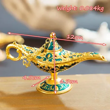 1Pcs 12 cm Aladin Lampa Ornament Starožitné Aladin Čarovná Lampa Zberateľskú Veľkonočné Genie Lampa Suvenír Pre Domova Dieťa Veselé Darček