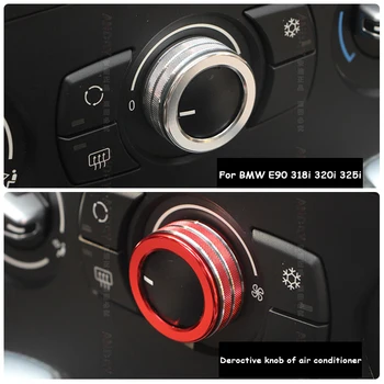 1pcs Hliníkové Klimatizácia Zvuk Gombík Kryty Interiérov Pre BMW E90 Radu 3 318i 320i 325i 2005-2013 Príslušenstvo