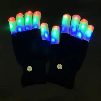 1pcs LED Blikajúce Svetelné Plný Prst Rukavice Svietiť Svetlo Halloween Tanec Rave Party Dodávky Choreografia Rekvizity Vianoce