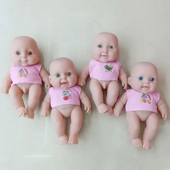1Pcs/veľa 17 cm Vysoká PVC Super cute baby výraz bábika sa môže pohybovať mäkké bábiky oblečené šaty Veľké oči novorodenca chlapec a dievča hračka