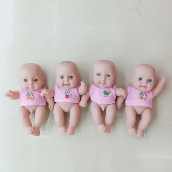 1Pcs/veľa 17 cm Vysoká PVC Super cute baby výraz bábika sa môže pohybovať mäkké bábiky oblečené šaty Veľké oči novorodenca chlapec a dievča hračka