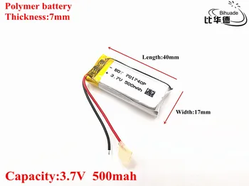 1pcs/veľa 3,7 V 500mAH 701740 Polymer lithium ion / Li-ion Nabíjateľnú batériu, pre DVR,GPS,mp3,mp4