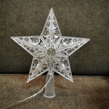 1PCS Vianočný Stromček Vňaťou Star Lesklé Svetla Teplá Biela LED Lampa Strany, Vianočné Dekorácie