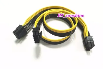 1PCS Vysokej Kvality, 8 Pin Male na Dual 8 Pin (6pin+2pin) MalePower Kábel pre Video Karty 60 cm+20 cm Stužkový Kábel