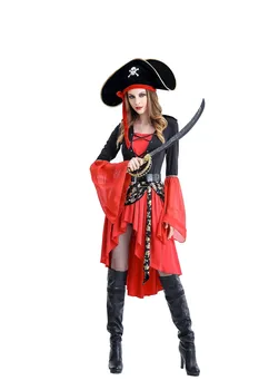 1set/veľa Pirátske Kostýmy Výkon Sexy Dospelých Halloween Kostým, Šaty žena polyester kostým pirát