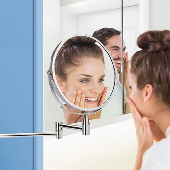 1X/5X Zväčšovacie Kúpeľňa Zrkadlo make-up Zrkadlo na Stenu 360 Rotujúce Nastaviteľné Obojstranný Kozmetické Rameno Rozšíriť Zrkadlo