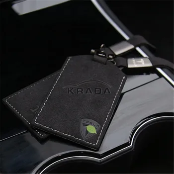 1X Alcantara Keybag Pre Tesla Model 3 2016-2020 Pohodlné Textúry Kože Keychain príveskom Držiteľa Karty Auto Príslušenstvo