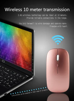2.4 G Wireless Mouse Nabíjateľná Plnenie Ultra-Tenké Silent Mouse Stlmiť Office Notebook Myší Opto-elektronických Pre Domáce Kancelárske použitie