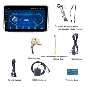 2.5 D Android 8.1 Auta GPS Multimediálne rádio prehrávač systému na obrazovke Pre Peugeot 2008-2018 auto dvd video navigácia hrať displej