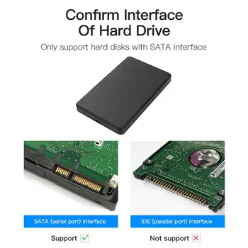 2.5 palcový Pevný Disk Krytu 5Gbps USB 3.0 na SATA Nástroj Zadarmo Matný Externý HDD SSD Pevný Disk Prípade
