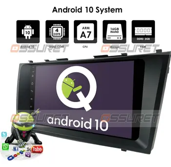 2 Din 9-PALCOVÝ Android 10 autorádia Multimediálny Prehrávač Pre Toyota Camry 2007 2008 2009 2010 2011 Navigácie GPS s SWC BT, WIFI,