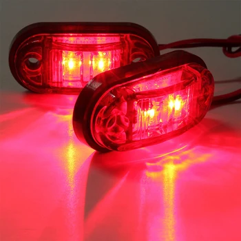 2 KS 12V / 24V LED, Bočné Obrysové Svetlá Vozidla Vonkajšie Osvetlenie Výstraha zadné Svetlo Auto Náves Kamiónu, nákladného automobilu Lampy Červená farba