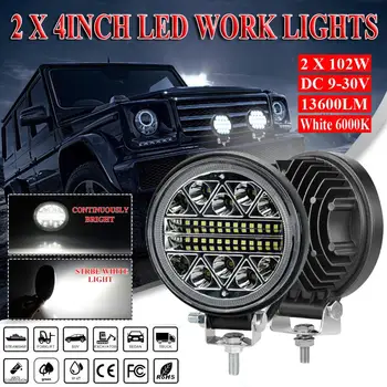 2 ks 4 palcový 204W 13600LM LED Pracovné Svetlo Offroad Auto Truck 4WD Traktor, Loď prípojného vozidla 4x4 ATV SUV 12 24V Mieste Povodní LED Jazdy Li