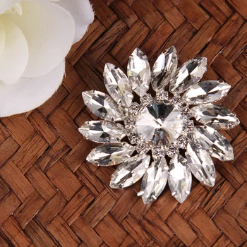 2 ks 5 cm Sun Flower Crystal Kamienkami Ramienka Tlačidlá Zlato, Striebro Kabát Tlačidlo Šitie DIY Remeslá