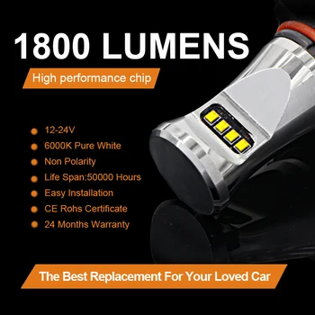 2 ks 6000K Xenon White Powered 1800lm LED 5202 H16 PSX24W Auto Auto Žiarovky Hmlové Svetlá alebo Svetlá pre Denné svietenie