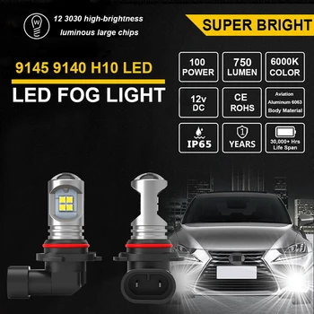 2 ks 9005 HB3 LED Hmlové Svietidlo 9006 12 LED Žiarovka 6000K-biele Auto Predné Žiarovka svietenie Auto Styling Auto Príslušenstvo