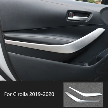 2 ks ABS Silver Chrome Auto Vnútorné vchodové Dvere, lakťová opierka Kryt Čalúnenie Dverí Rukoväť Kryt Výbava Pre Toyota Corolla 2019 2020