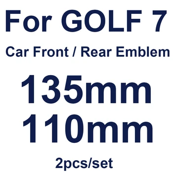 2 ks Auto Styling 135 mm Prednej maske Odznak + 110 mm Zadné Veko Kufra Znak Loga Auto Príslušenstvo ABS Lesklé/matné/orange pre Golf MK7