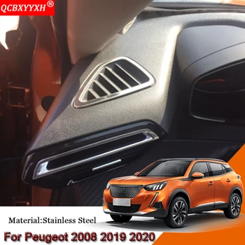2 KS Auto Styling Auto Tabuli Klimatizácia Zásuvky Kryt Flitrami Samolepky Automobily Príslušenstvo Pre Peugeot 2008 2019 2020