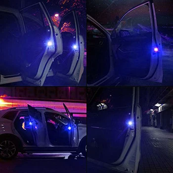 2 KS Cestnej Svetlice Cesty Blikajúce Núdzové LED Osvetlenie, Maják s Magnetickou Základňou pre Auto a Outdoorové Športy (Modrá) Nosenie na Všetky Autá