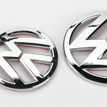 2 ks Chróm 110 mm Prednej maske Odznak Znak + 90 mm Zadné Veko Kufra Logo pre VW Scirocco 1K8 853 600/630 B 739