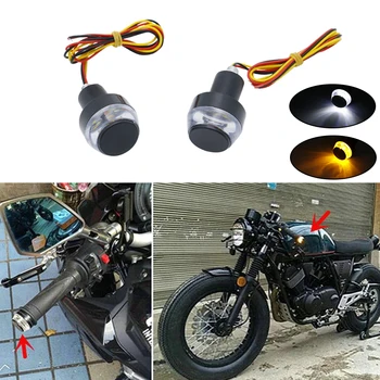 2 KS CNC rcycle Amber LED držadlo Konci Indikátor Grip Plug Zase Signálneho Svetla NA Kawasaki BMW, Harley 22mm Riadidlá