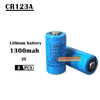 2 KS CR123A 3V Lítiová batéria bunky 1300mah CR123 CR17335 CR17345 16340 LiMnO2 suché primárne batérie pre kamery
