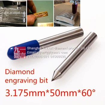 2 ks Diamond presuňte rytec bit 3.175 mm ramienka 60 stupňov diamond rytie bod pre dremel rytec použiť rytie na kov sklo