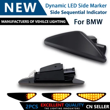 2 ks Dynamické Bočné Obrysové Svietidlo Zase Sekvenčné Blikajúce LED Svetlo Pre BMW X6, E71, E72 2007-X5 E70 BMW X3 F25