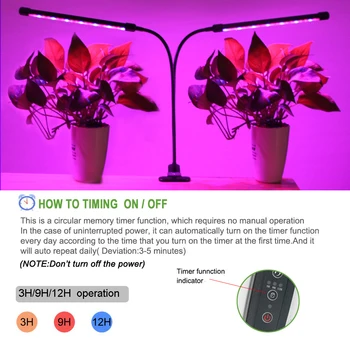 2 ks Krytý USB Led Rásť Svetlo Časovač Phyto Lampy celé Spektrum Lampa Pre Kvitnúce Rastliny Rastúce Okno Succulents Kaktus Rastu