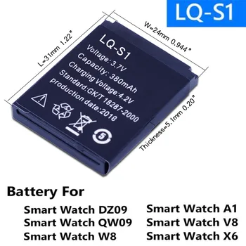 2 KS LQ-S1 3,7 V Nabíjateľná Li-ion Polymérová Batéria Pre Inteligentné Hodinky HLX-S1 DJ-09 AB-S1 M9 FYM-M9 JJY-S1 DZ09 QW09 W8 A1 V8 X6