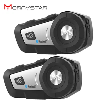 2 KS M6 Plus Motocykel Bluetooth Helmy Komunikačný Headset MP3 FM pre Siri Príkaz Handsfree Moto BT palubného telefónu 800m Pre 2 Jazdcov