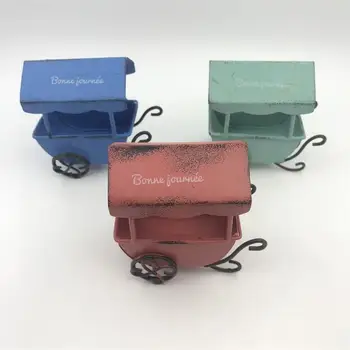 2 ks/Množstvo 8.5x5.5xH8.5 CM Mini záhrada vozíky hračka Mini wogons francais domček pre bábiky, dekorácie Strany Darček