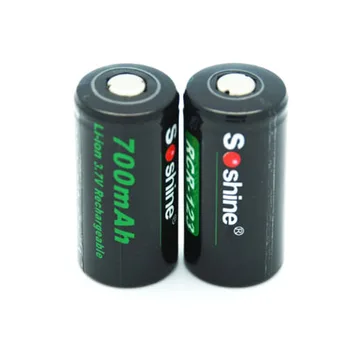 2 ks Soshine Li-ion RCR123/16340 Batéria 700mAh 3,7 V nabíjateľná Batéria