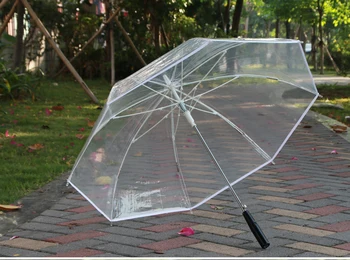 2 ks/veľa Auto otvoriť transparentné PVC akryl LED, POE dáždniky 7 farebné osvetlenie vetru životného prostredia protceting EVA parasol
