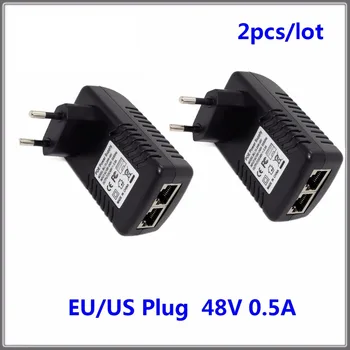 2 KS/VEĽA PoE Injektor DC 48V 0.5 Power over Ethernet IEEE802.3af/na Napájací Adaptér pre PoE IP Kamera Wifi AP VoIP