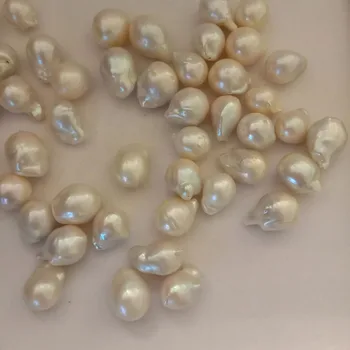2 ks/VEĽA,vysoká kvalita žiadny kaz Prírody sladkovodné voľné pearl s barokovými shape,full diery vŕtané,W12-14 mm DĹŽKA:15-20 mm