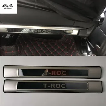 2 ks/veľa z nehrdzavejúcej ocele zadné Sedadlo Kop prevencie pedál dekorácie kryt pre 2017 2018 2019 Volkswagen VW T-ROC A11