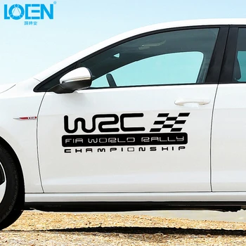 2 ks WRC Dvere Obtlačky Majstrovstvá Sveta v Rely Závodné Auto, Styling Reflexné Vinyl Športové Nálepky Rukoväť Telo Garland Odtlačkový