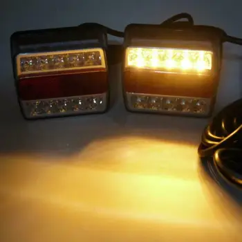 2 ks Zadné LED Ponorné Trailer koncové Svetlá Auta 12V 15LED Loď Značky Truck Vodotesné Svietidlá Univerzálny pre Karavany zadné svetlá