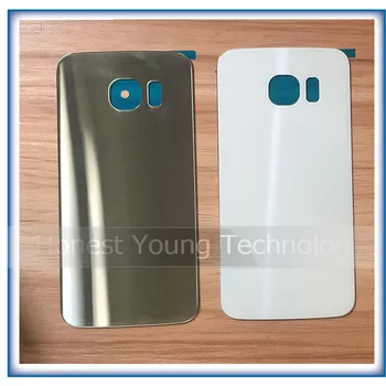 2 ks Zadné Panel Batériu Späť Sklo Bývanie Pre Samsung Galaxy S6 okraji G920 G920F G920P G925 G925F S Logom + Lepidlo