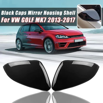 2 Kusy V, w Golf 7 Mk7 7.5 Gtd R G ti Touran L E-Golf Bočné Krídlo Zrkadlo Pokrytie Čiapky Svetlé Čierne Spätné Zrkadlo Prípade Kryt 2