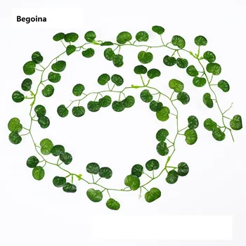 2 metrový umelý leaf zelené listy umelé Boston ivy list viniča evergreen ratan Falošné zelené viniča umelý kvet