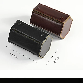2 Sloty Originálne Kožené Hodinky Box Móda Cestovanie Sledovať Displej Úložný Box Šperky Darček Prípade