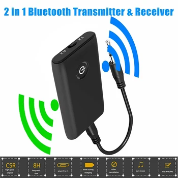 2 V 1 3.5 mm Audio Prijímač, Vysielač Bezdrôtového pripojenia Bluetooth 5.0 AUX Jack RCA Stereo Hudby Adaptér Pre Auto, TV PC Reproduktor