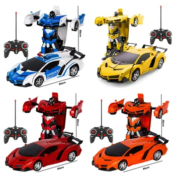 2 v 1-Elektrický RC Auto Transformácie Roboty Deti, Chlapcov, Hračky Vonkajšie Diaľkové Ovládanie Športové Deformácie Auto Roboty Model Hračka
