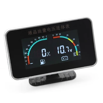 2 v 1 LCD Auto Digitálny Voltmeter Auto Rozchod Napätie palivomer Volt na Meter Auto Náhradné Diely Univerzálny 12V Auto, Motocykel