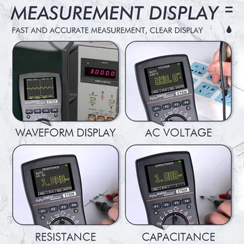 2 V 1, Prenosné Osciloskop Multimeter Inteligentné DIY Profesionálne 2,4-palcový Farebný Displej 2.5 Msps Vzorkovacia frekvencia Elektronický Test